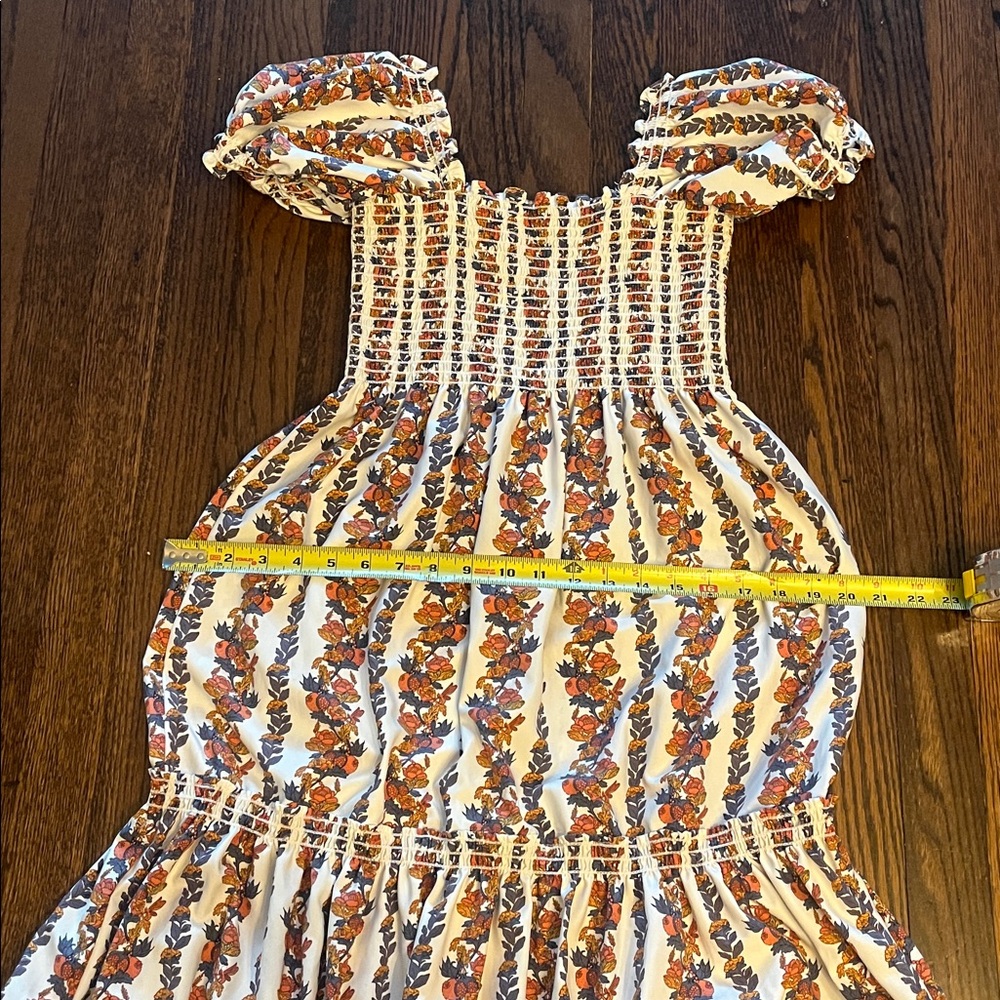 o.p.t Women’s Daphne Square Neck Smocked Maxi Dress Tiered Multicolor Floral M - Picture 7 of 13